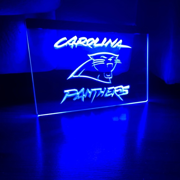 CAROLINA PANTHERS LED NEON BLUE LIGHT SIGN 8x12 - Picture 3 of 3